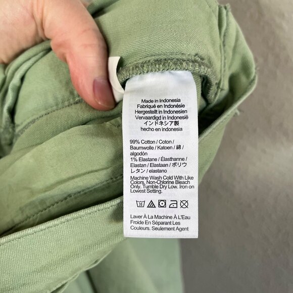 Madewell Emmett Wide-Leg Crop Cotton Pants Size 29 Sage Green - Picture 8 of 12